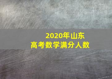 2020年山东高考数学满分人数