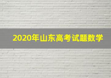 2020年山东高考试题数学