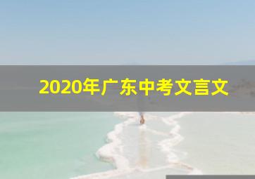 2020年广东中考文言文