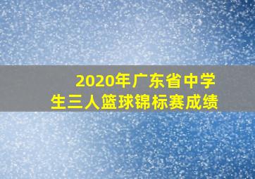 2020年广东省中学生三人篮球锦标赛成绩