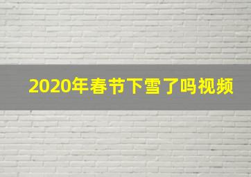 2020年春节下雪了吗视频