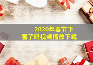 2020年春节下雪了吗视频播放下载