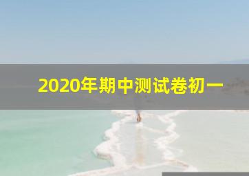 2020年期中测试卷初一