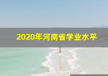 2020年河南省学业水平