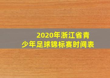 2020年浙江省青少年足球锦标赛时间表