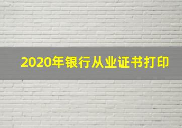 2020年银行从业证书打印