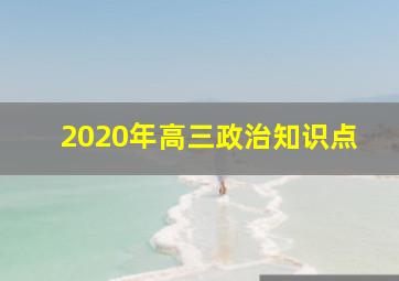 2020年高三政治知识点