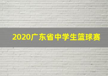 2020广东省中学生篮球赛