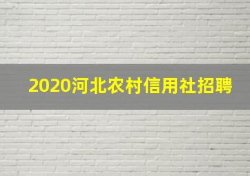 2020河北农村信用社招聘