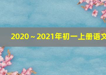 2020～2021年初一上册语文