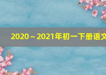 2020～2021年初一下册语文