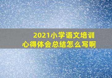 2021小学语文培训心得体会总结怎么写啊