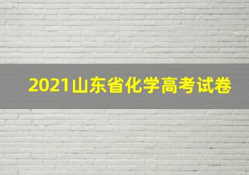 2021山东省化学高考试卷