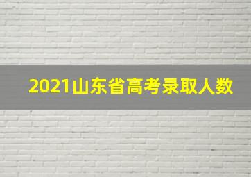 2021山东省高考录取人数