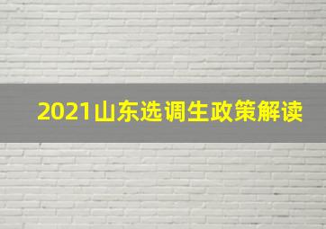 2021山东选调生政策解读