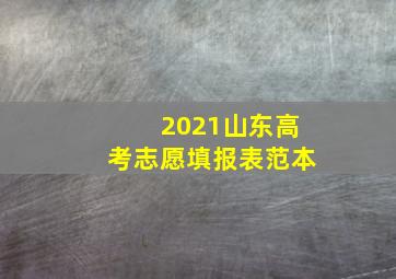 2021山东高考志愿填报表范本