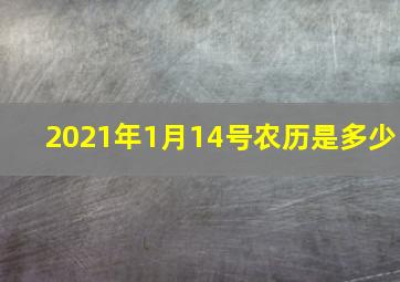 2021年1月14号农历是多少