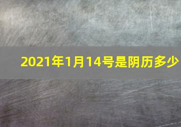 2021年1月14号是阴历多少