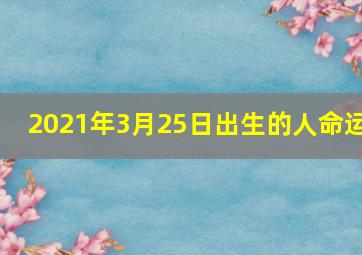 2021年3月25日出生的人命运