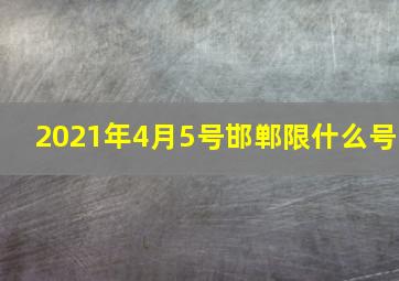 2021年4月5号邯郸限什么号