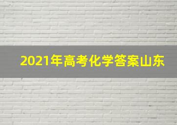 2021年高考化学答案山东