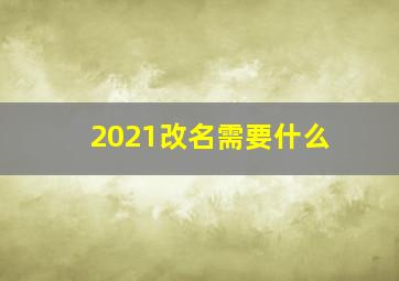 2021改名需要什么