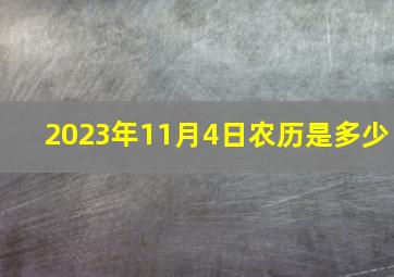 2023年11月4日农历是多少