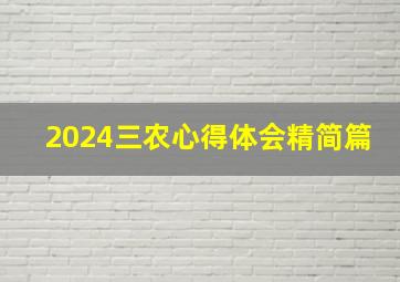 2024三农心得体会精简篇