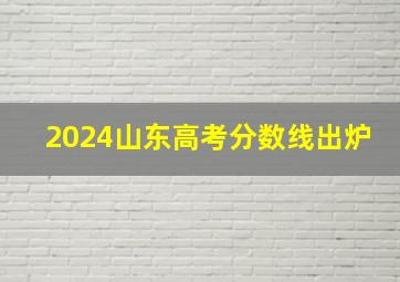 2024山东高考分数线出炉