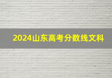 2024山东高考分数线文科