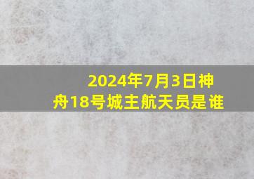 2024年7月3日神舟18号城主航天员是谁