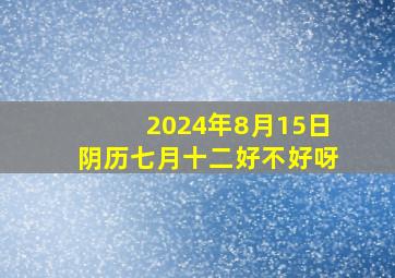 2024年8月15日阴历七月十二好不好呀