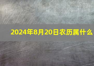 2024年8月20日农历属什么