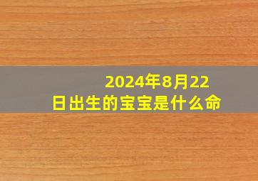 2024年8月22日出生的宝宝是什么命