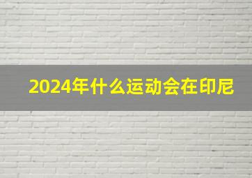 2024年什么运动会在印尼