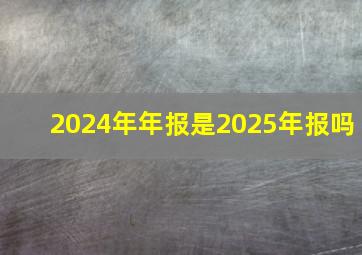 2024年年报是2025年报吗