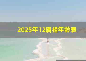 2025年12属相年龄表