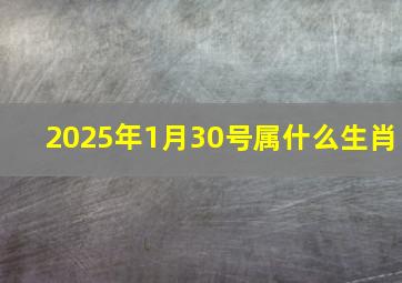 2025年1月30号属什么生肖