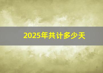 2025年共计多少天