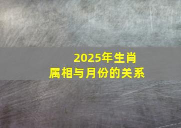 2025年生肖属相与月份的关系