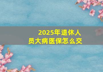 2025年退休人员大病医保怎么交