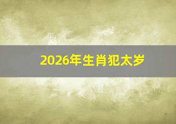 2026年生肖犯太岁