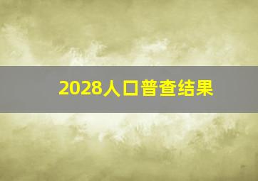 2028人口普查结果