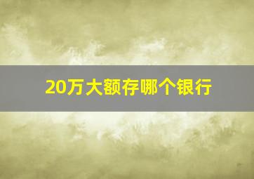 20万大额存哪个银行