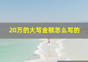 20万的大写金额怎么写的