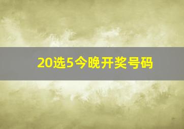 20选5今晚开奖号码