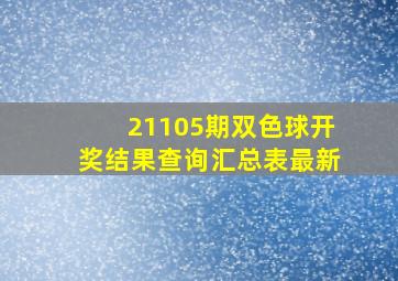 21105期双色球开奖结果查询汇总表最新