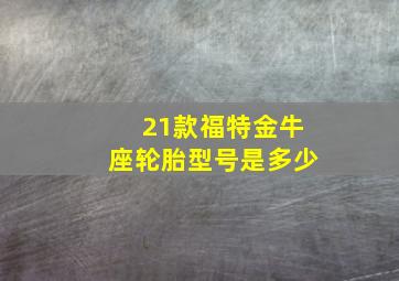 21款福特金牛座轮胎型号是多少