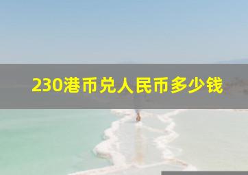 230港币兑人民币多少钱