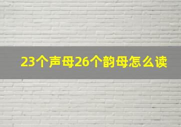 23个声母26个韵母怎么读